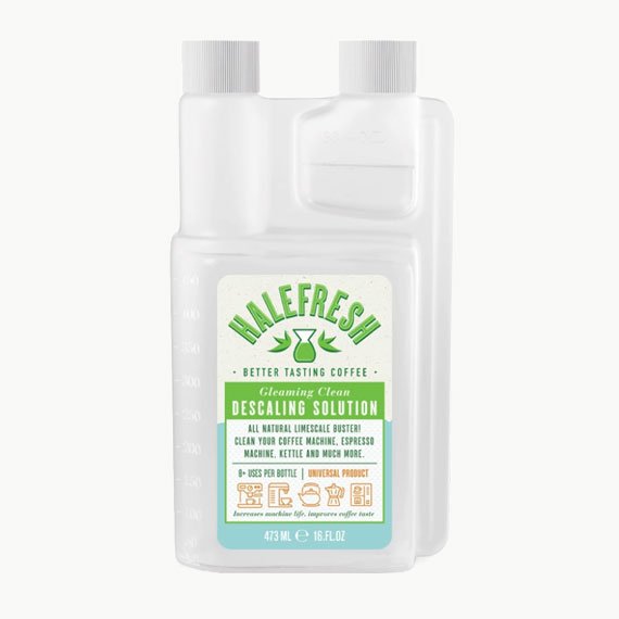 Halefresh descaling solution in 16oz Bettix Bottle.